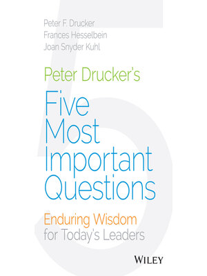cover image of Peter Drucker's Five Most Important Questions